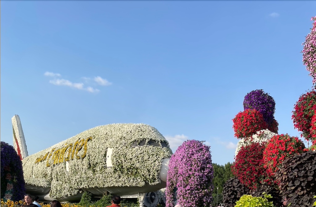 Emirates A380 covered in florals 